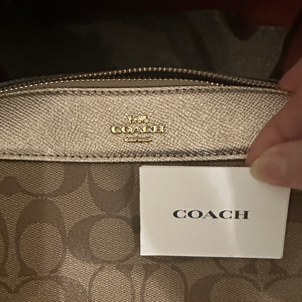 Coach Signature Brown Crossbody Bag champagne color - Picture 6 of 10